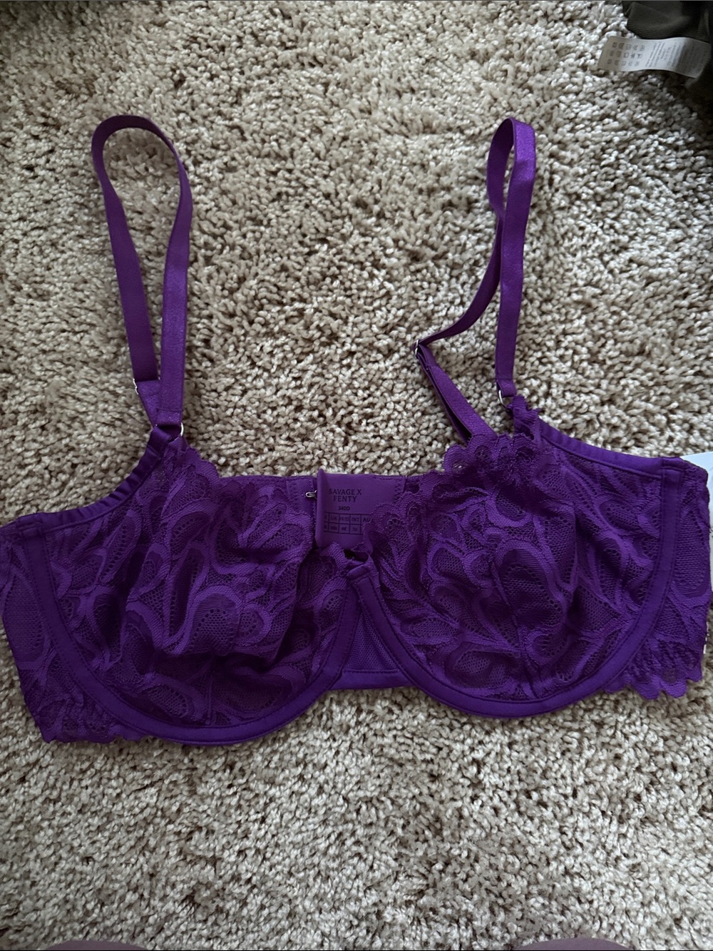Savage X Fenty Purple Lace Underwire Bra